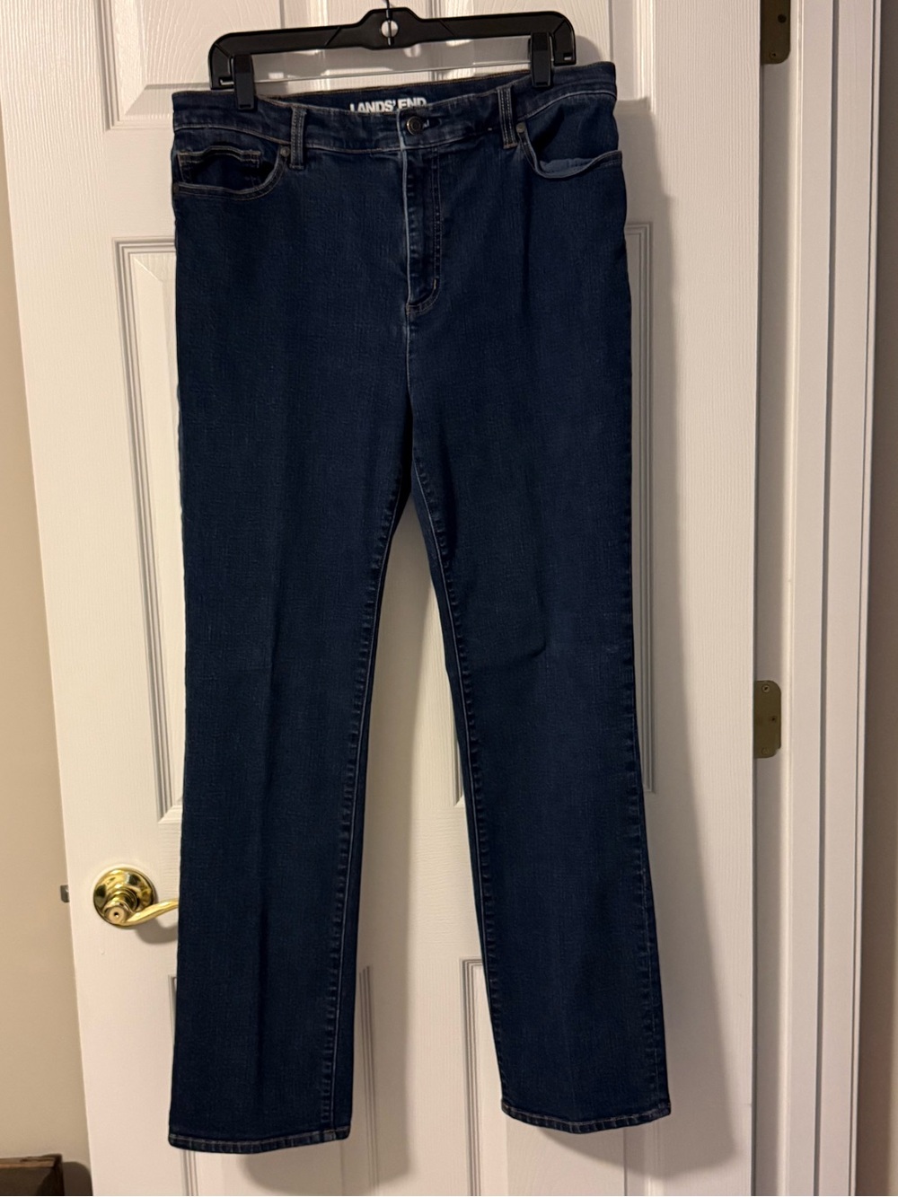 Lands' End Straight Leg Dark Blue Jeans